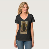 T-shirt Carte Tarot Reine Des Wands Et Chats Noirs Graphiq (Devant entier)
