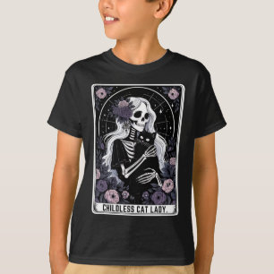 T-shirt Carte Tarot Squelette Gothique Lady Chat Enfant