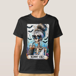T-shirt Carte Tarot Vibes de maman Éffrayante saison Skele