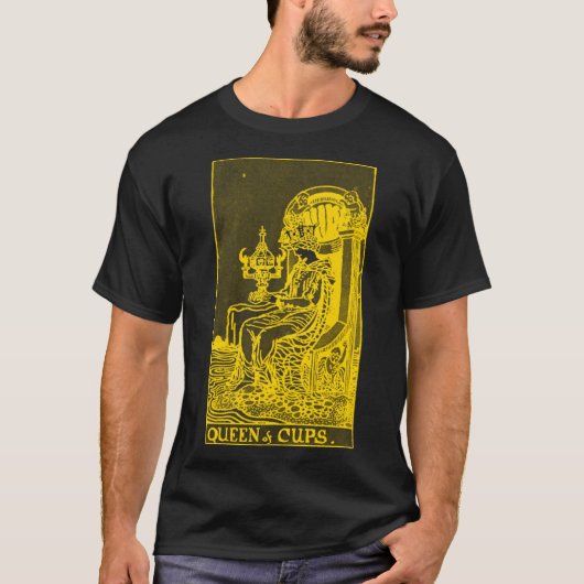 T-shirt CARTE TAROT vintage QUEEN DE CUPS (Devant)