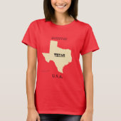 T-shirt - Carte Texas avec la ville (Devant)
