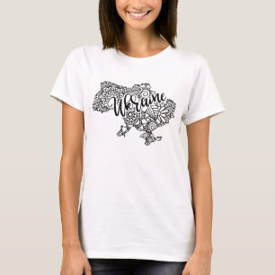 T-shirt Carte ukrainienne avec motif mandala