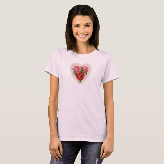 T-shirt Carte Victorian White Lace Doily Valentine (Devant entier)
