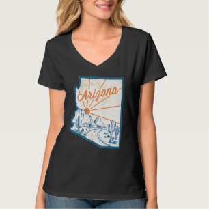 T-shirt Carte vintage Arizona State Map Main Drake Desert