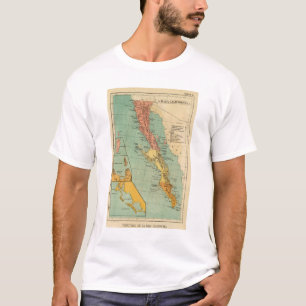 T-shirt Carte vintage de Basse-Californie (1899)
