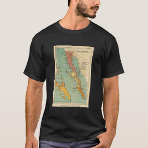 T-shirt Carte vintage de Basse-Californie (1899)