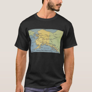 T-shirt Carte vintage de l'Alaska - Détroit de Bering, Nom