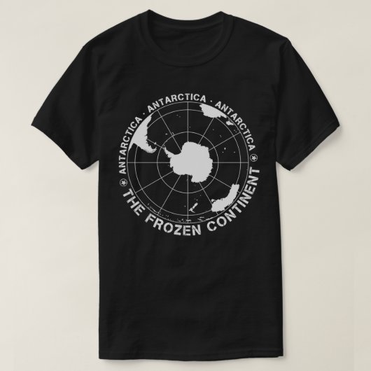 T-shirt Carte vintage de l'Antarctique (Design devant)