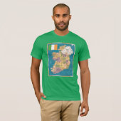 T-shirt Carte vintage de l'Irlande (Devant entier)