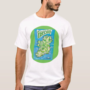 T-shirt Carte vintage de l'Irlande sur carte postale