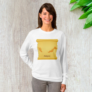 T-shirt Carte vintage de Malaisie en rouleau pour les voya