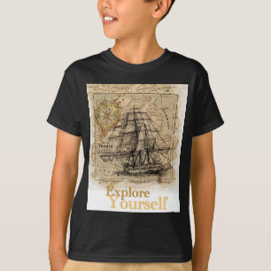 T-shirt Carte vintage du monde
