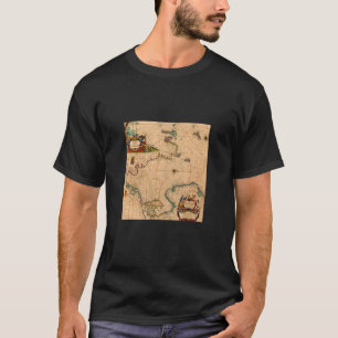 T-shirt Carte vintage du Vieux Monde Norvège