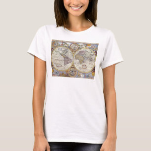 T-shirt Carte Vintage World Traveller Thunder_Cove