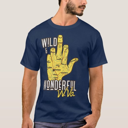 T-shirt Carte West Virginia WV Middle Finger Funny WV (Devant)