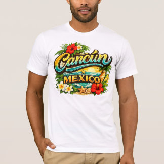 T-SHIRT CARTEL BIENVENIDA CANCUN C/FLORES