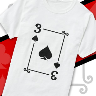 T-shirt Cartes à jouer Costume 3 cartes à pique 3 cartes à