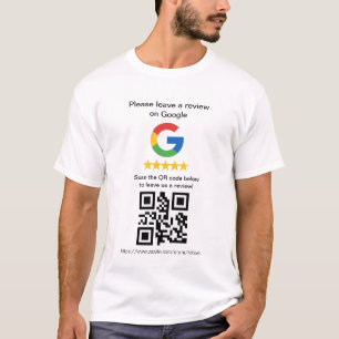 T-shirt Cartes de code QR de révision Google, Panneau de r