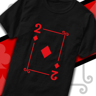 T-shirt Cartes de jeu Costume 2 Diamants Carte Deux Cartes