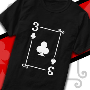 T-shirt Cartes de jeu Costume 3 Clubs Carte trois cartes