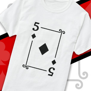 T-shirt Cartes de jeu Costume 5 Diamants Carte Cinq Carte