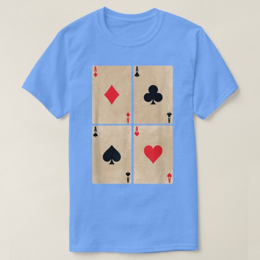 T-shirt Cartes de Poker Aces Diamants Pique Coeurs croisés (Design devant)