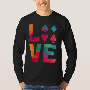 T-shirt Cartes de poker Aquarelle Vintage Amour