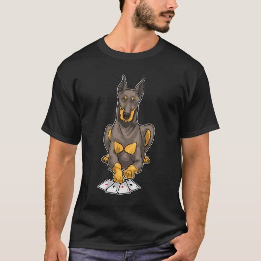 T-shirt Cartes de Poker Doberman (Devant)
