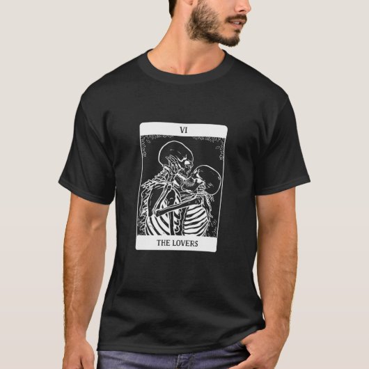T-shirt Cartes de Tarot - Les Amoureux - Skull Skeleton (Devant)