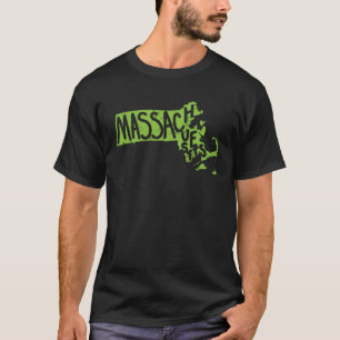 T-shirt Cartes Massachusetts Plan Amérique Amérique Amériq