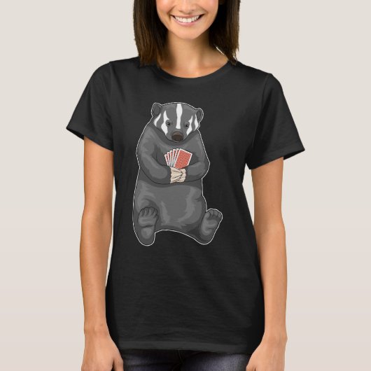 T-shirt Cartes Poker de badger de miel (Devant)