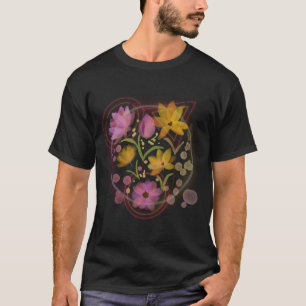 T-shirt Cartes postales néon Impression néon Fleurs