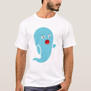 T-shirt Carto Halloween Bleu Fantôme Mignonne et désapproc