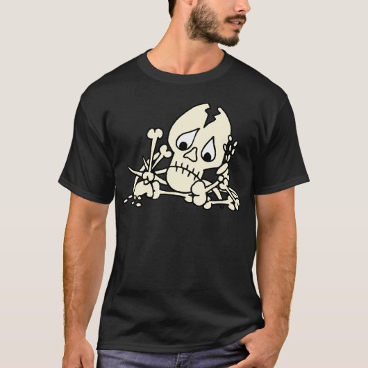 T-shirt Cartographie Os cassés Squelette (Devant)
