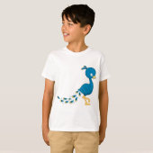 T-shirt Carton bleu paon Oiseau (Devant entier)