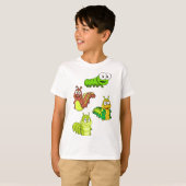 T-shirt Carton Caterpillar Vert Jaune Brown (Devant entier)