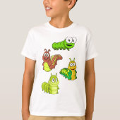T-shirt Carton Caterpillar Vert Jaune Brown (Devant)