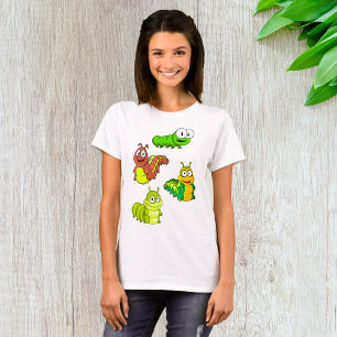 T-shirt Carton Caterpillar Vert Jaune Brown