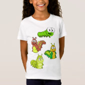 T-Shirt Carton Caterpillar Vert Jaune Brown (Devant)