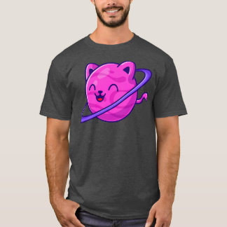 T-shirt Carton de la planète de chat mignon1
