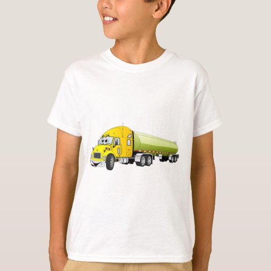T-shirt Carton de la remorque semi-camionnette jaune-vert (Devant)