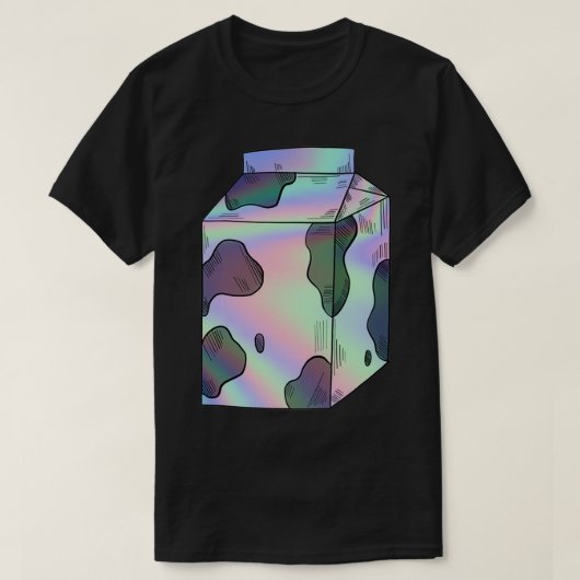T-shirt carton holographique de lait (Design devant)