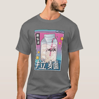 T-shirt Carton Lait Numérique Japon Style 80S Otaku Vaporw