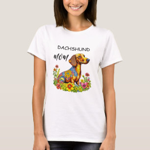 T-shirt Carton mignon AI Dachshund Maman