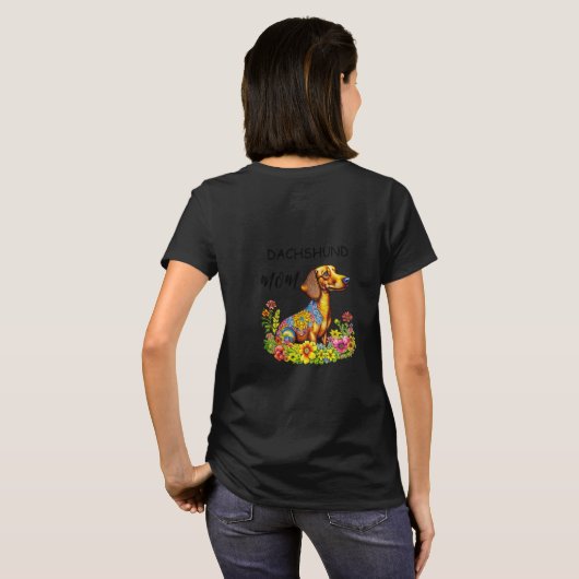 T-shirt Carton mignon AI Dachshund Maman (Dos entier)