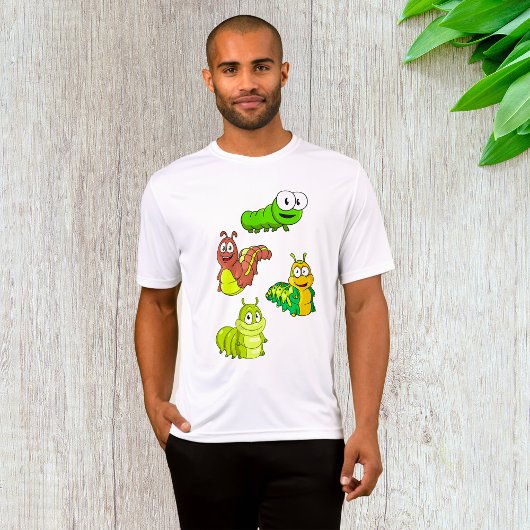 T-shirt Cartoon Caterpillar Characters Adorable Insects