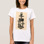 T-shirt Cartoon Chat Aime Son Arbre (Devant)