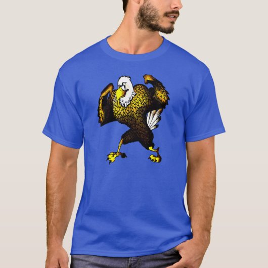 T-shirt Cartoon Combattre l'aigle (Devant)