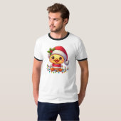 T-shirt Cartoon de canard de Noël Père Noël-68362 (Devant entier)