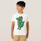 T-shirt Cartoon de caractères d'alligator (Devant entier)